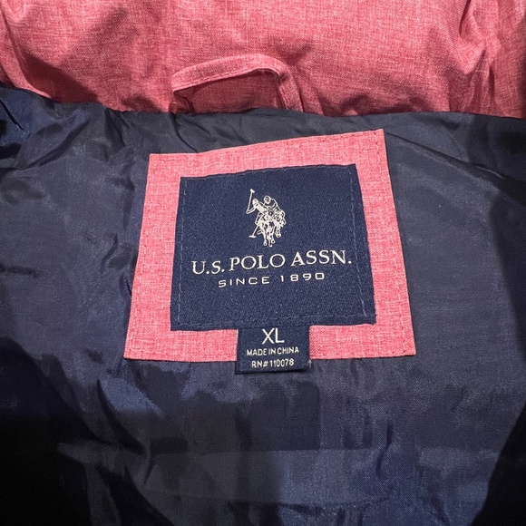 U.S. Polo Assn. sleeveless zip up essential Puffer Vest pink Size XL gorpcore - Picture 2 of 11